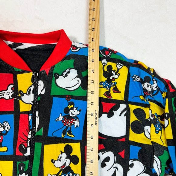 Vintage 80's Disney Mickey Mouse Unisex M 22X26 Reversible Cotton Bomber Jacket - Picture 8 of 16